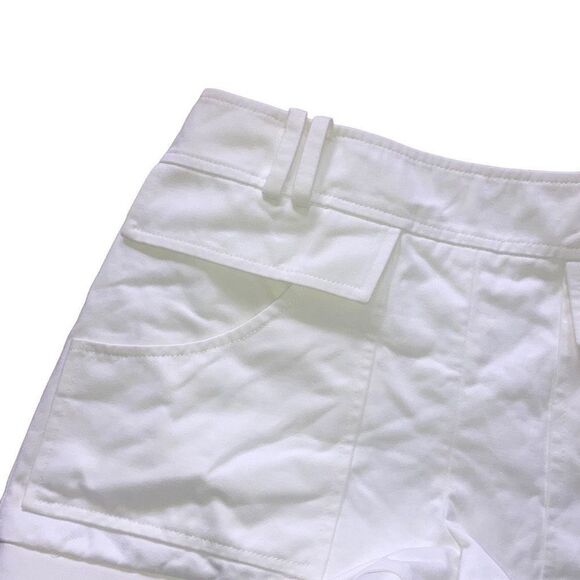 Proenza Schouler Sz 2 White Cotton Flap Front Pocket Utility Chino Dress Shorts - Picture 4 of 5